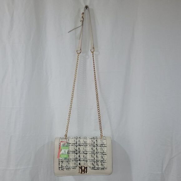 Retails $129 Badgley Mischka Small Wool tweed Crossbody Bag- Ivory/Off White NWT - Picture 13 of 14